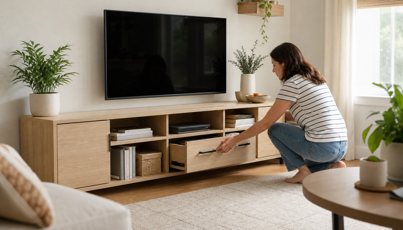 Optimiser l'espace du salon avec un meuble TV multifonctionnel